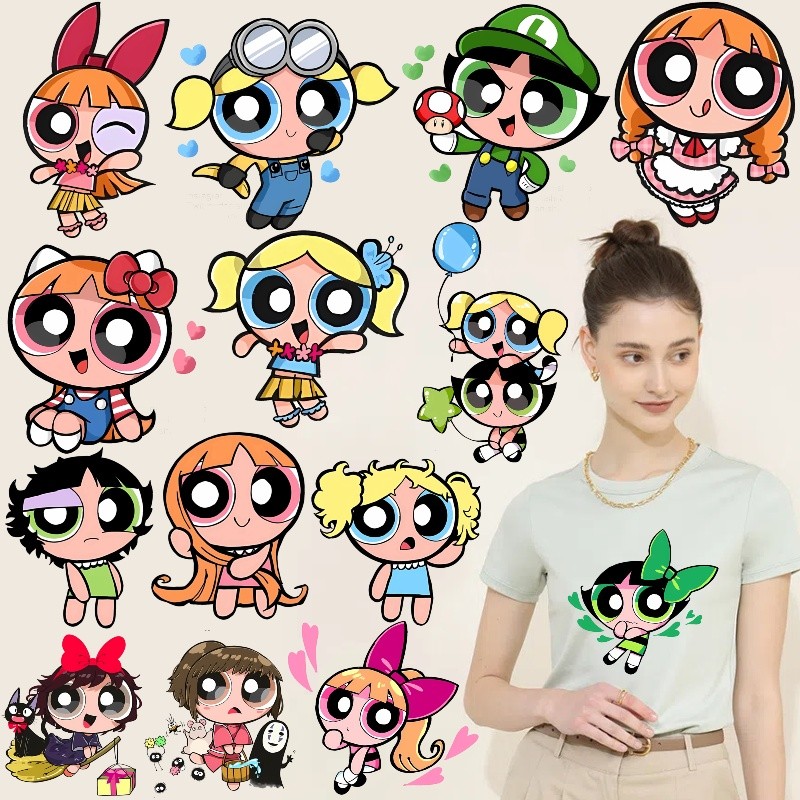 Tem dán nhiệt Powerpuff Girls - DIY cho quần áo và đồ handmade