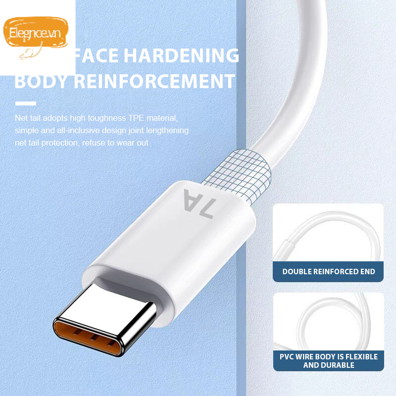 【Elevn】Cáp dữ liệu sạc siêu nhanh Type-C 7A cho Huawei Mate 40pro Glory Phone Cáp sạc nhanh | BigBuy360 - bigbuy360.vn