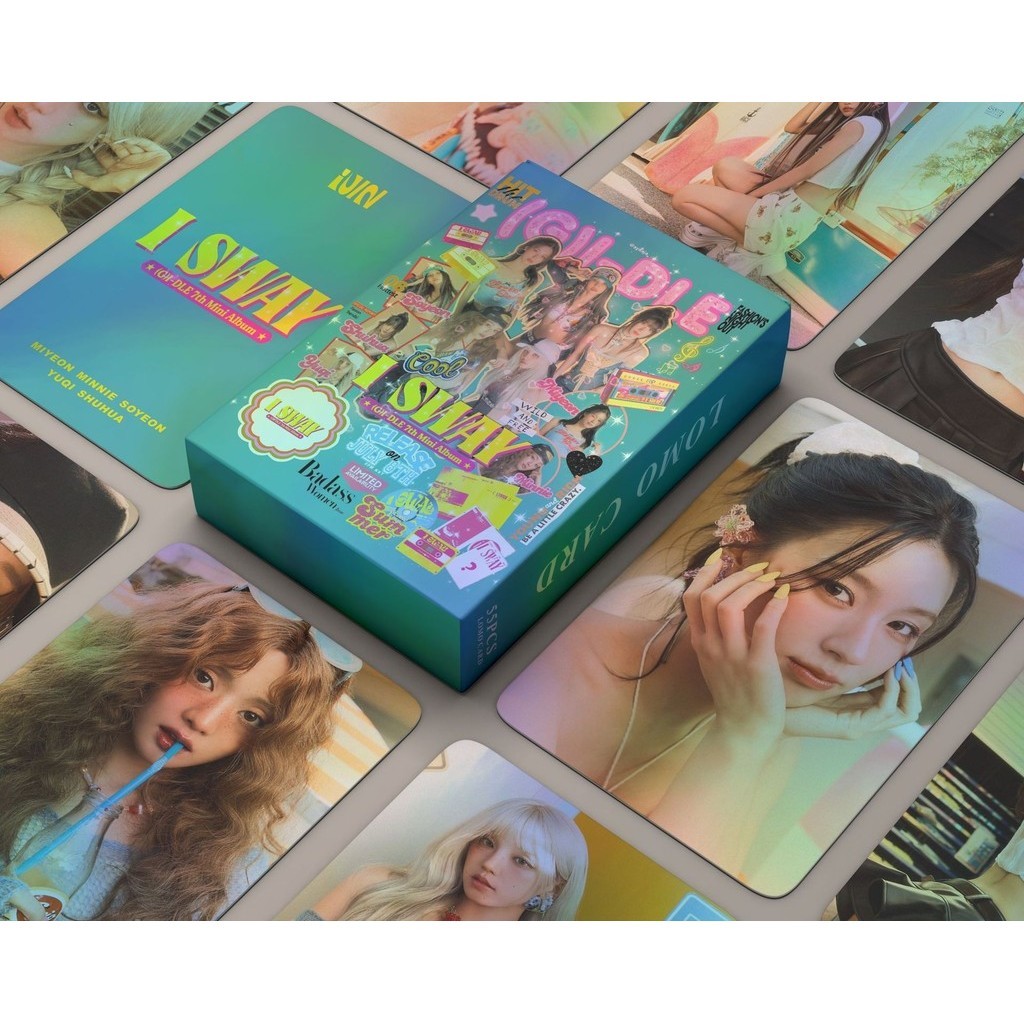 50-119 chiếc (G) I-DLE Thẻ LOMO Laser I SWAY 2nd Full Album Super Lady Photocards GIDLE YUQI MIYEON 