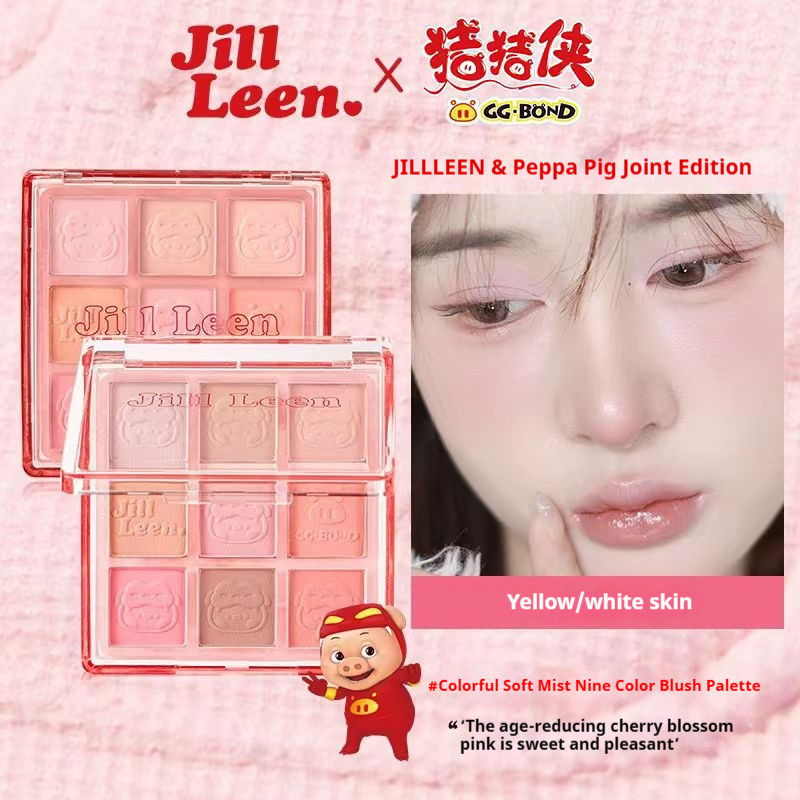 Jill Leen Pig Man Nine Colors Soft Mist Blush Palette Jill Leen