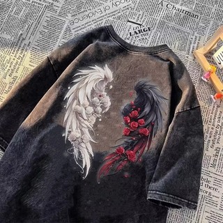 Áo thun ngắn tay cổ điển 100% Cotton nam dáng rộng in hình cỡ lớn M-3XL