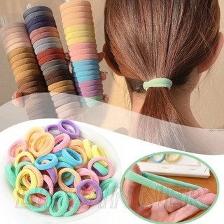 Bộ 50 Dây Buộc Tóc Vòng Khăn - Màu Trơn, Co Giãn Cao, Bền Đẹp - Dành Cho Bé Gái - Dây Cao Su Nhiều Màu Sắc - Phụ Kiện Tóc - Nhẫn Giữ Tóc Đuôi Ngựa