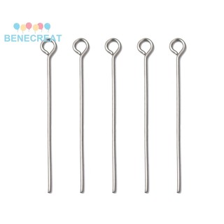 Benecreat 100pc 30mm Thép Không Gỉ Mắt Chân Kim Loại Trang Sức Phụ Kiện 30mm Pin: 0.6mm Lỗ: 2mm