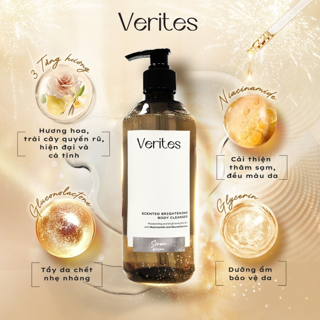 Sữa tắm hương nước hoa VERITES Body Wash Signature Collection, hỗ trợ làm sáng cấp ẩm | BigBuy360 - bigbuy360.vn
