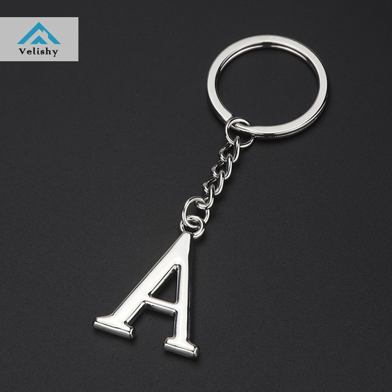 Velishy Sáng Tạo Bảng Chữ Cái Mặt Dây Chuyền Thời Trang 26 Chữ Cái Bảng Chữ Cái Ban Đầu Móc Khóa 26 