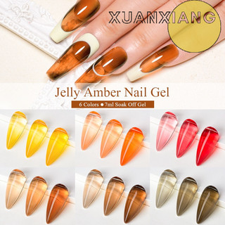 Sơn móng tay gel MTSSII MEET ACROSS UV màu hổ phách thạch trong suốt 7ml