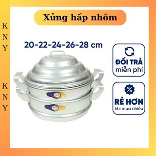 Xửng hấp nhôm, chỏ xôi size 20-22-24-26-28 cm thương hiệu Thanh Hiền sáng bóng dày dặn hấp tất cả các loại đồ ăn KNY
