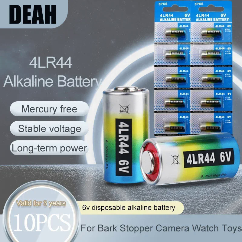 10PCS 6V 4LR44 Alkaline Battery 4034PX 544 4A76 PX28A L1325 4AG13 A544V For Bark Stopper Camera Watc
