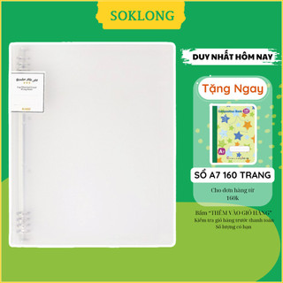 Binder File còng sắt A4 8 chấu Klong SOKLONG, bìa sổ còng có thể refill ruột MS 539