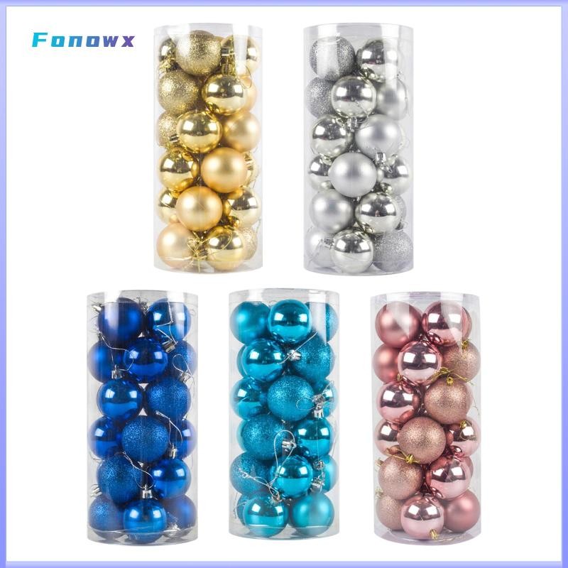 Set 24 Quả Châu Trang Trí Giáng Sinh