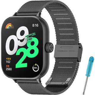 MIJOBS Dây đeo kim loại tương thích với Redmi Watch 5 & Xiaomi Mi Band 9 Pro & Redmi Watch 4Dây đeo kim loại bằng thép không gỉ phù hợp với dây đeo đồng hồ Mi Band 8 Pro dành cho nam và nữ