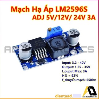 Mạch hạ áp LM2596 LM2596S LM2596HVS có chiết áp điều chỉnh điện áp 5V/12V/24V MAX 3A