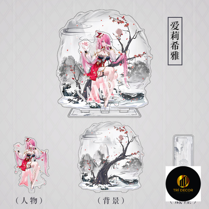 Móc Khoá, Standee, Tranh Kính Mô Honkai: Star Rail Elysia Nhân Vật Game Anime Trang Trí Bàn Học, Làm