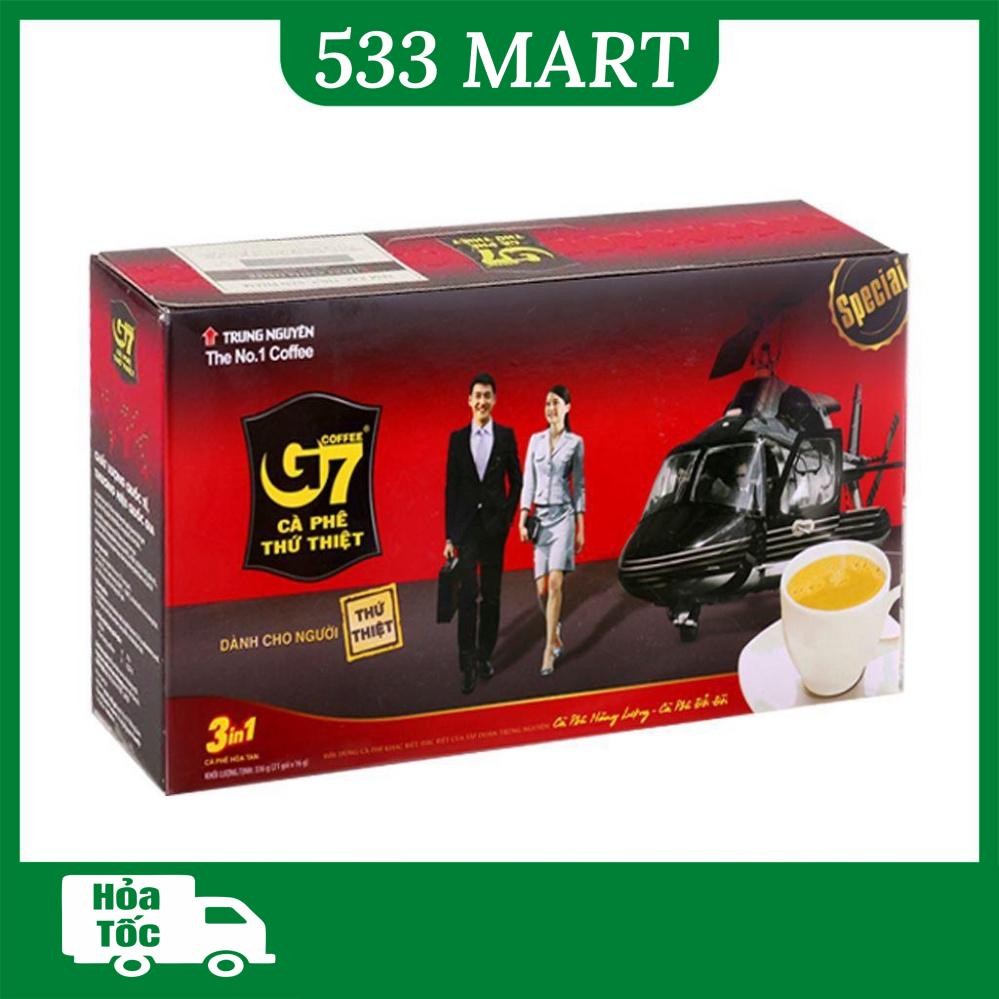 Cafe sữa G7 3in1 hộp 21 gói x 16g, hộp 18 que x 16g