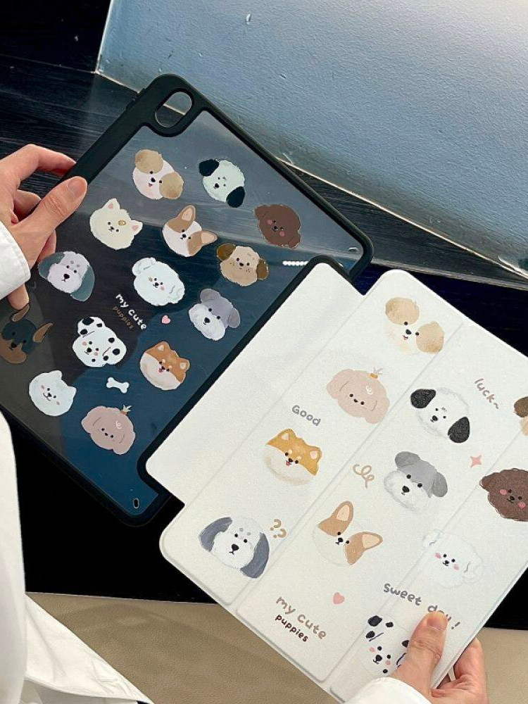 [SS originality]
 Tooach Folding Stand Cute Dogs Flip Leather Tablet Case For iPad Mini 6 5 iPad 9.