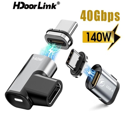 Đầu nối từ tính HdoorLink USB C 140W 40Gbps 24 Pin Type C Bộ Chuyển Đổi Dữ Liệu Nhanh  8K @ 60Hz USB4.0 Bộ chuyển đổi OTG Cho Mac-Book Laptop