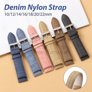  Dây đeo đồng hồ Nylon Denim cổ điển 10   12   14   16   18   20   22mm Dây đeo đồng hồ bằng da vải mềm Dây đeo cổ tay phổ thông Phụ kiện đồng hồ nam 