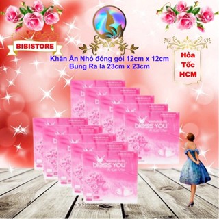 [Combo 10 Bịch] Có Mã QR - Khăn Ăn Vuông Nhỏ 12cm x12cm BLESS YOU Bịch 100 Tờ