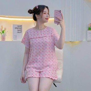 KA36- Đồ Bộ Tole Lanh Mặc Nhà Áo Tay Ngắn Quần Ngắn Size 40-80kg MA01B