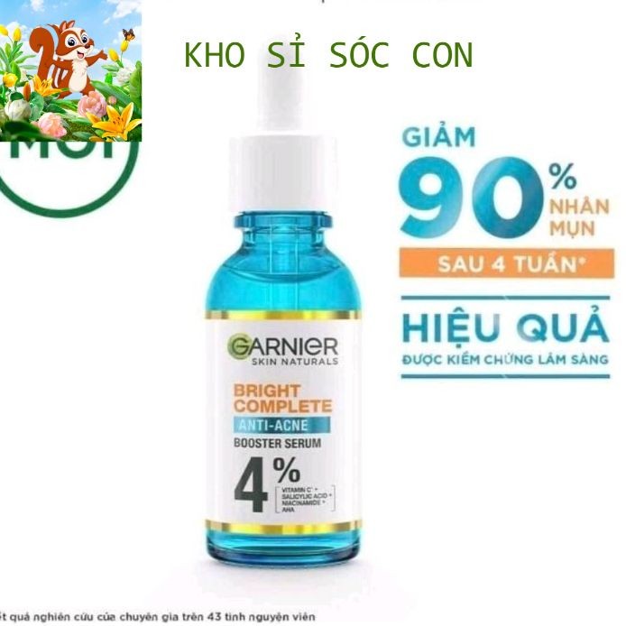 30ml -Tinh chất serum giảm mụn garnier Bright Complete Anti-Acne Booster Serum 30ml soc.con92