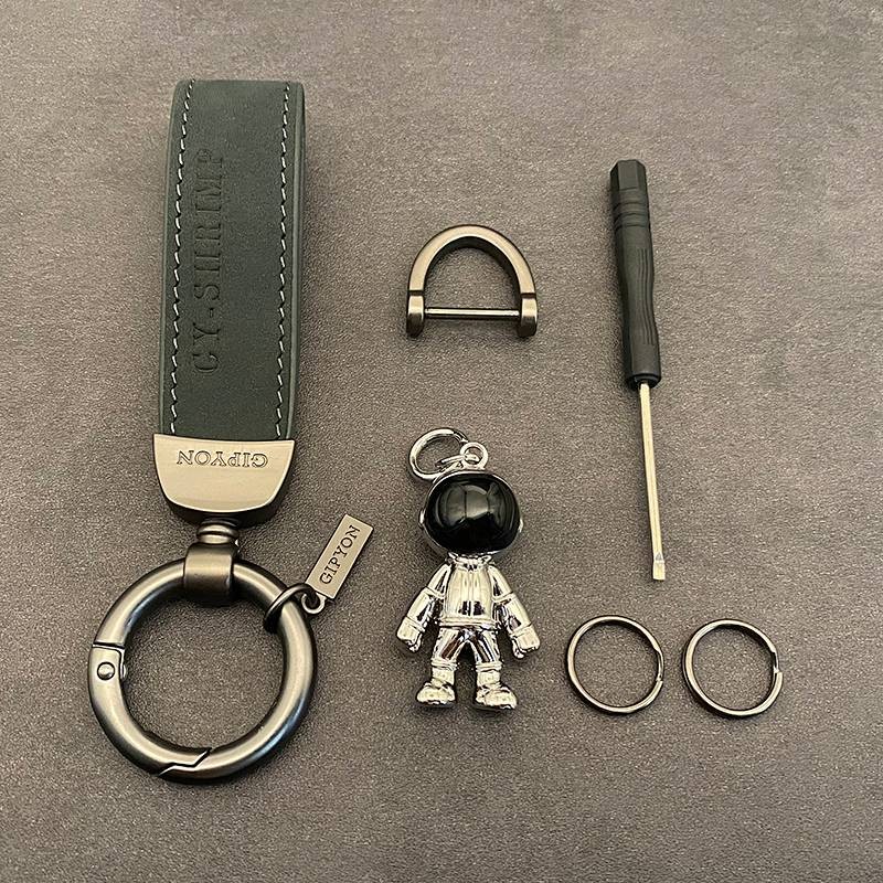 Creative Suede Astronaut Car Key Ring Key Chain Ring Spaceman High-End Ornaments Car decorations fAI