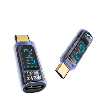 Bộ chuyển đổi USB C Màn hình hiển thị nguồn LED 240W 40Gbps PD3.1 Type-C Cáp đồng hồ đo công suất với màn hình kỹ thuật số Bộ chuyển đổi USB C Nam sang Nữ