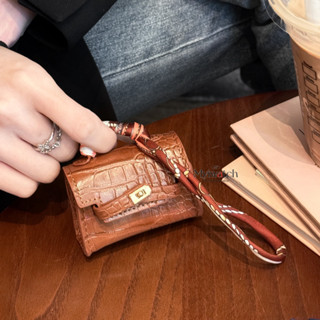  Họa Tiết Cá Sấu Da Dành Cho Apple AirPods 1 2 3rd Pro2 Sáng Tạo Móc Khóa Móc Treo Thay Thế Tai Nghe Túi Bảo Quản Chống Rơi 