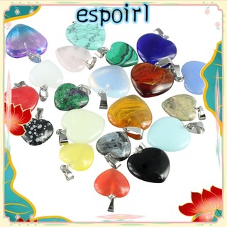 Espoir 20 Chiếc Hình Trái Tim, 2 Kích Cỡ 20 Miếng Mặt Dây Đá, DIY Các Loại Màu Quyến Rũ Trang Sức Làm