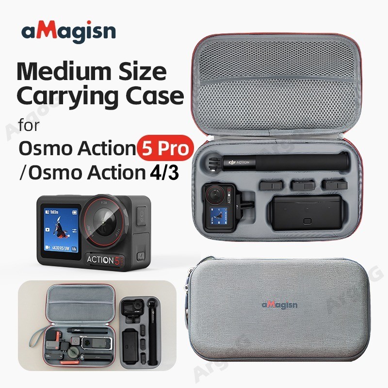 Hộp đựng aMagicsn cho Osmo Action 5 Pro Action 4 / 3 Vỏ bảo vệ có thể bảo vệ Túi lưu trữ vỏ cứng DJI