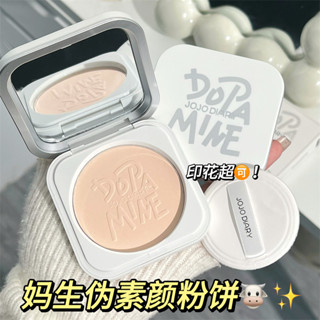  Jojo DIARY Setting Bột ép Lỗ chân lông vô hình Blemishes Kiểm soát dầu chống nước Mờ lâu trôi Kem che khuyết điểm bột Mỹ phẩm 
