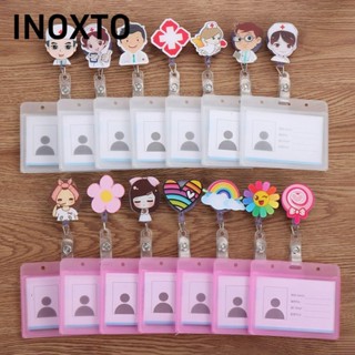 INOXTO ID Huy Hiệu Giá Đỡ Hoạt Hình Kẹp Kim Loại Có Thể Thu Vào Y Tá Bác Sĩ Huy Hiệu Người Giữ