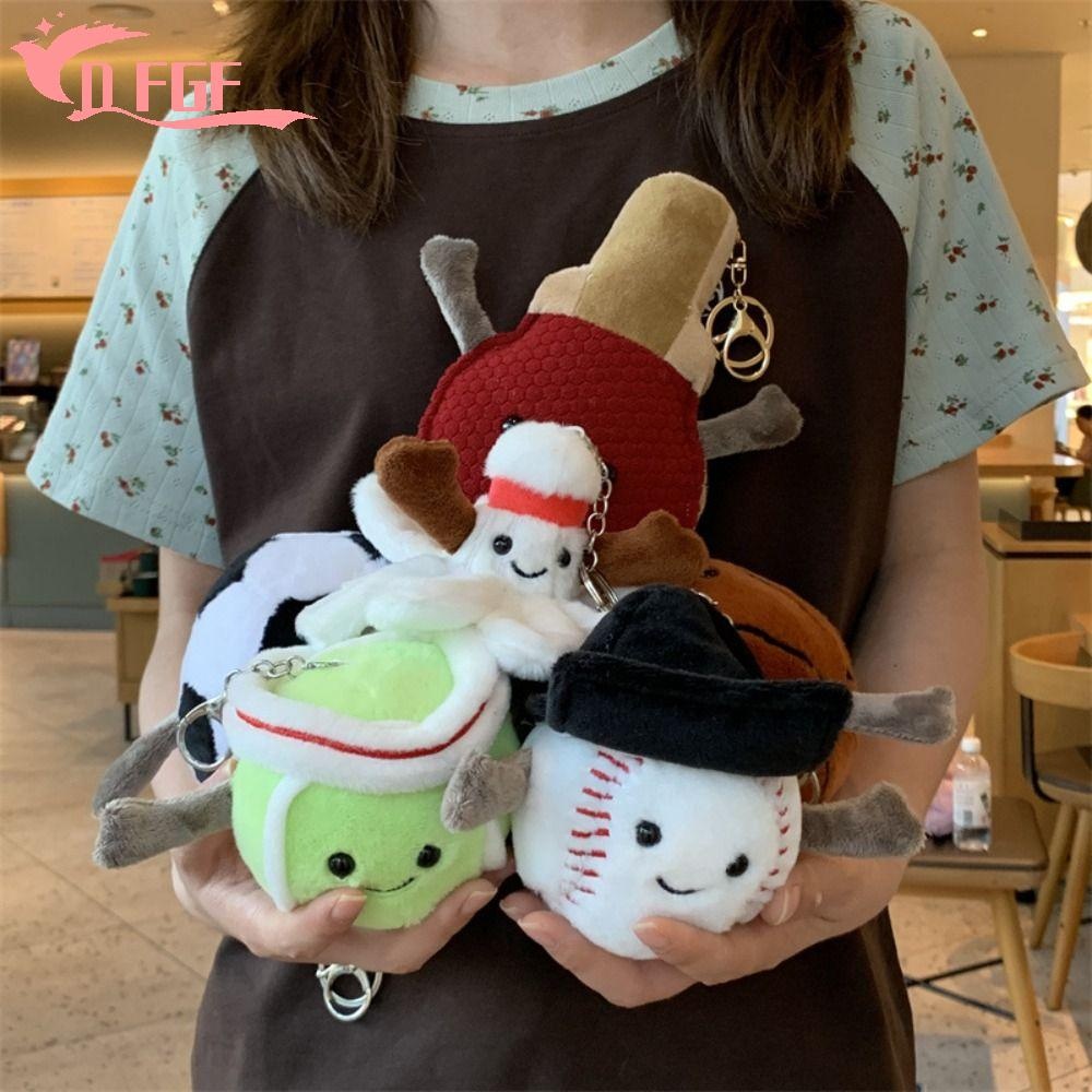 Mặt dây chuyền túi Jellycat, Bóng rổ bóng chày bóng rổ sang trọng Móc khóa, Thời trang sang trọng nh