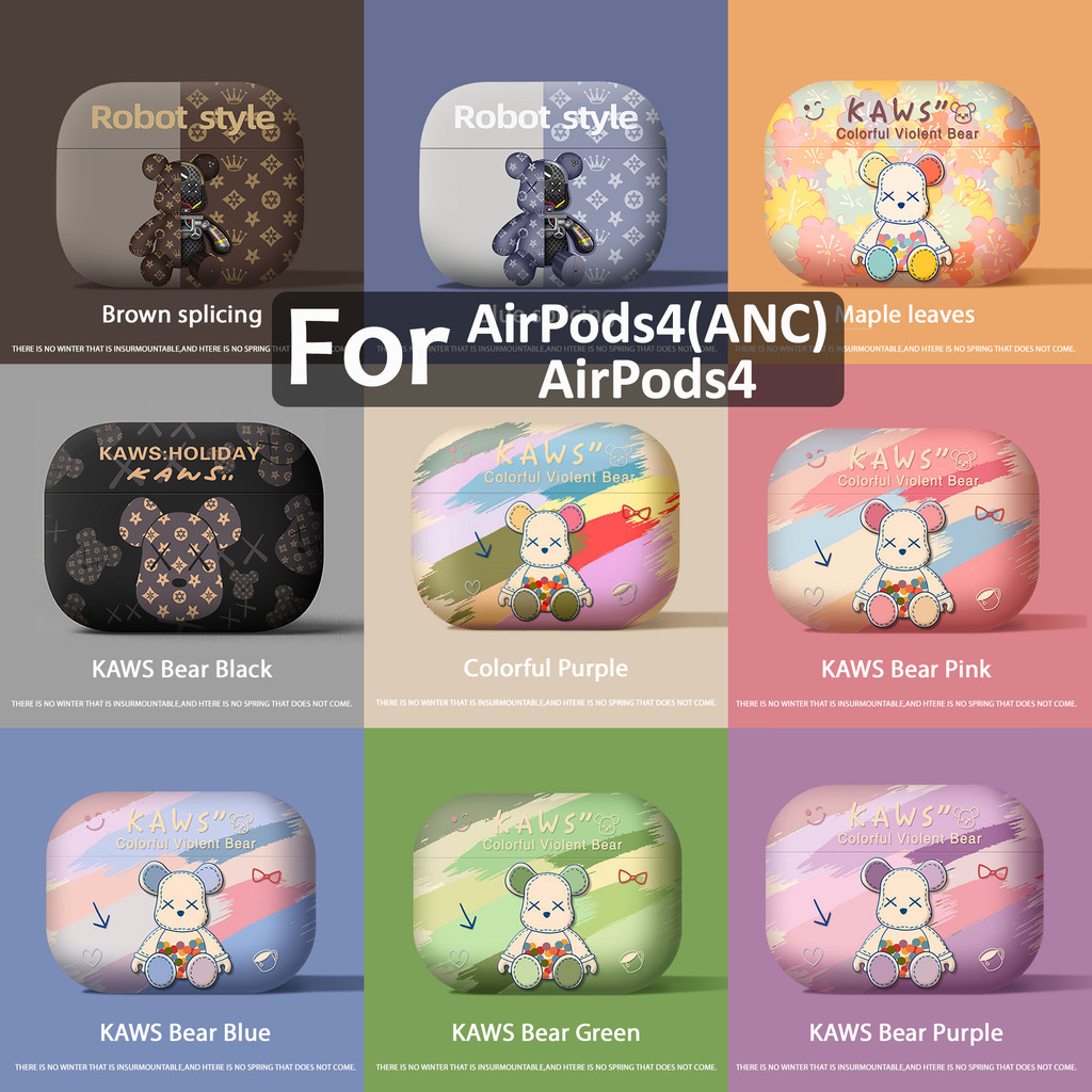 Vỏ Tai Nghe Gấu Tím Cho AirPods 4 Vỏ Tai Nghe Nhiều Màu Sắc Mới Cho AirPods Pro3 Vỏ Tai Nghe Tương T