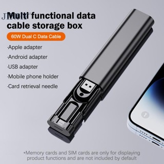 Jinhf PD60W Cáp USB C Sang Type C Cho IPhone 15 Pro Max Xiaomi Sạc Nhanh Du Lịch Đa Chức Năng USB Hộp Bảo Quản Thẻ SD HOT