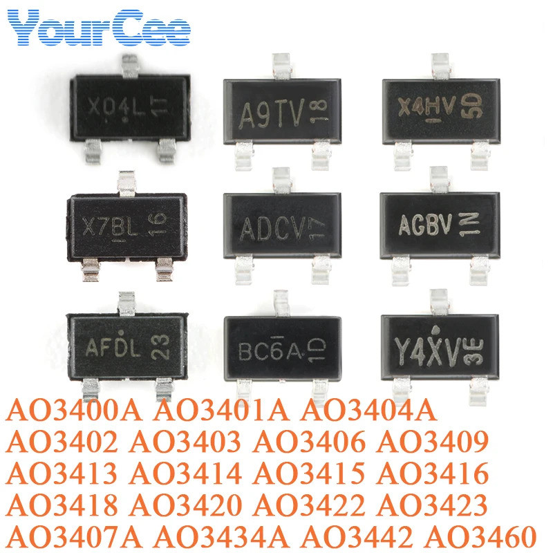1-5 CÁI AO3400A AO3400 Transistor N P Kênh MOSFET 30V 5.7A SMD STOT-23 AO3401A AO3402 AO3403 AO3404A