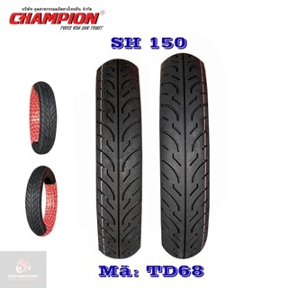 Vỏ lốp SH Champion hàng  cho SH 125 150 Việt Ý gai kiểu Dunlop Slovenia 100/80-16 & 120/80-16 chỉ cam - trắng