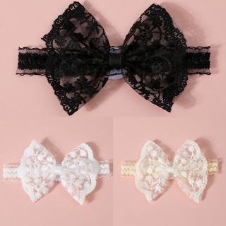Băng đô ren bé gái Hàn Quốc đơn giản màu trơn cho bé Full Moon Bow Headband