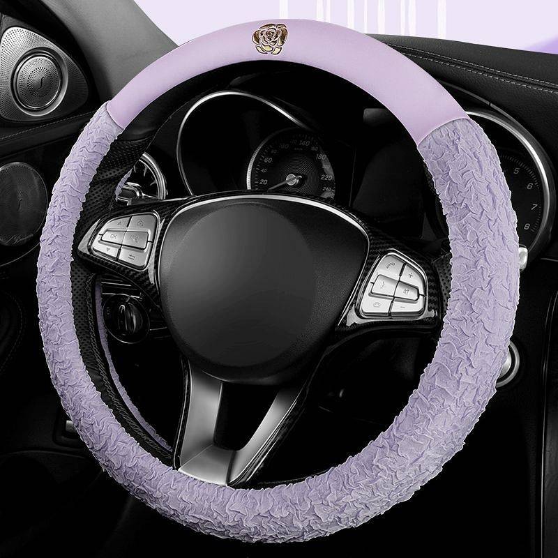 Simple Camellia Steering Wheel Cover Summer Breathable Non-Slip Anti-Sweat Four Seasons Universal Cl