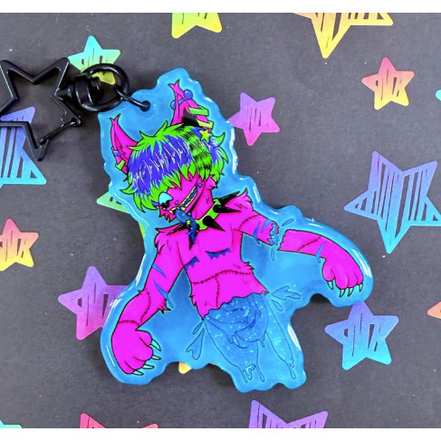 Sparkledog Furry Acrylic Keychain | Glow-in-the-dark Candygore Furry