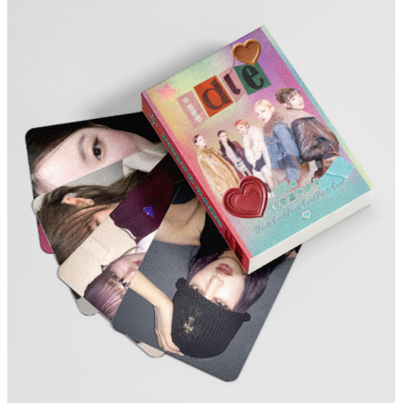 55 Chiếc (G) I-DLE MINNIE HER Blind Eyes Red Lomo Cards 2025 Lovely Bakeshop I DOL neverland Klaxon 