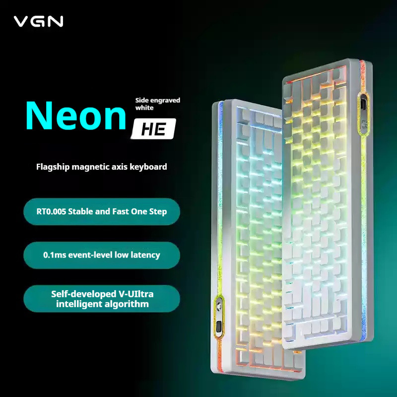 VGN Neon 75% Magnetic Switch RGB Keyboard Wired Three-Mode 8K Rapid Trigger Gasket Side Light Custom