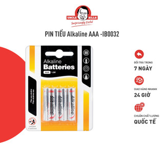 Bộ 4 pin tiểu pin đũa alkaline aaa uncle bills siêu bền pin remote tv đồ chơi trẻ em điện thế 1.5v - ib0032