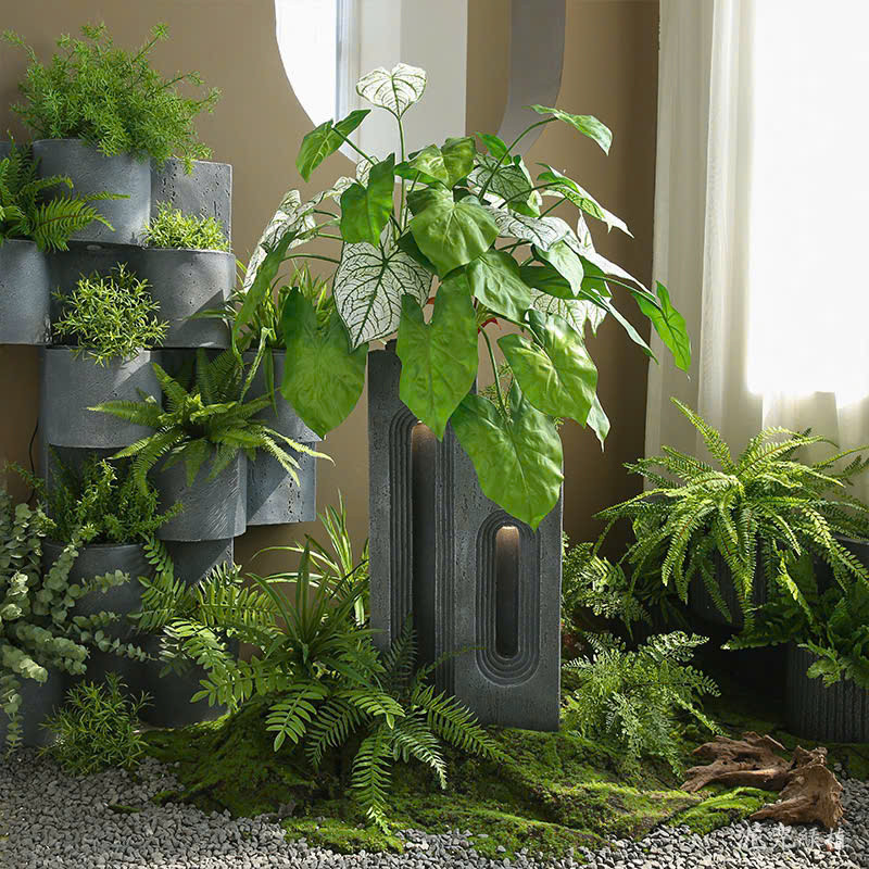 Cây giả, cây trầu bà, dương xỉ trang trí nhà cửa, phòng làm việc, bụi cỏ decor tiểu cảnh sân vườn, làm tường cây xanh