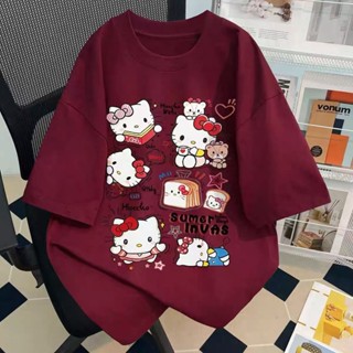   Shineess  Áo thun S-8XL Áo phông brandy nữ form rộng cổ tròn Xám áo thun outerity 100% cotton áo kiểu xinh hàn quốc 