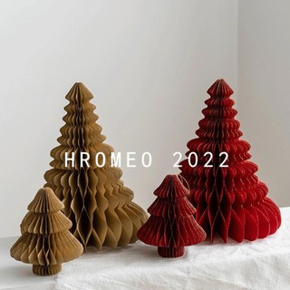 Christmas Honeycomb Table Decorations 2PCS Desktop Christmas Tree Ornament Paper Christmas Ornaments for New misevn