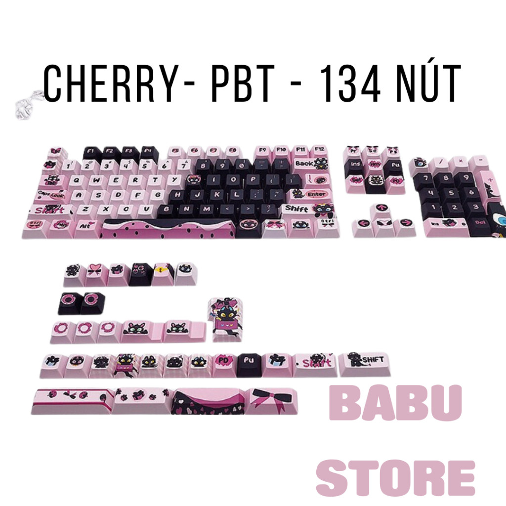 [HÀNG SẴN] Keycap Little Black Dragon | Cherry-MOA | PBT| Keycap Hoạt Hình