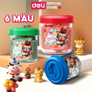 Đất Nặn Nhiều Màu Deli Cho Bé Chất Liệu An Toàn, Mềm Dẻo – 01 Hộp Có Quai Xách 100g – Phát Triển Tư Duy & Sáng Tạo