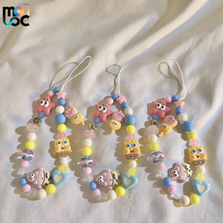 Hàn Quốc dễ thương SpongeBob Squarepants Patrick Ngôi sao dây buộc dây đeo điện thoại cho phụ nữ Pearl Chain điện 