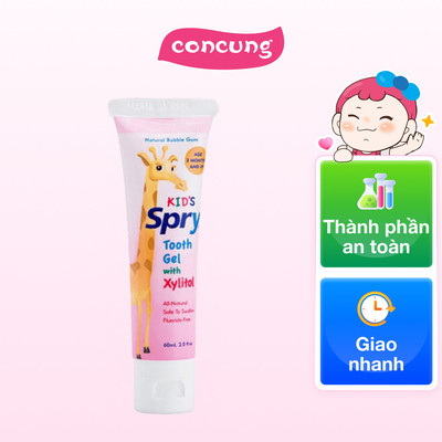 Gel đánh răng giàu Xylitol Spry cho bé - Hương kẹo Chew Gum