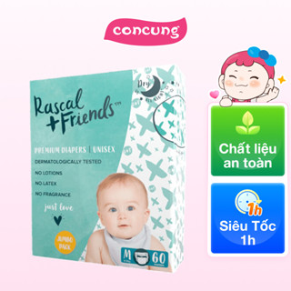 Bỉm/Tã dán Rascal & Friends size M 6-11kg 60 miếng - concung
